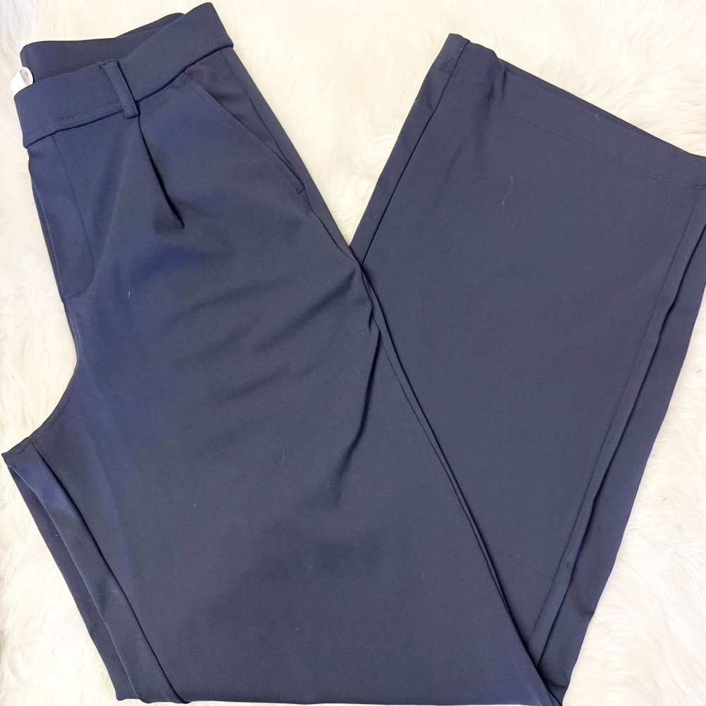 Halara XS Tall Navy Wide Leg Pants 02857107 | High Rise Stretch Dress Trousers - Picture 2 of 8